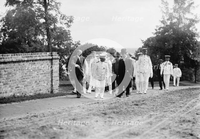 Marshal-Admiral...Togo Heihachiro and Captain John H. Gibbons, U.S.Navy, Annapolis, Maryland, 1911. Creator: Harris & Ewing.
