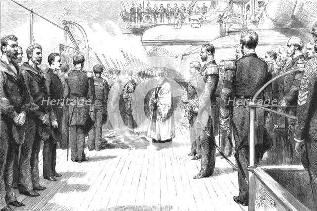 ''The Naval Manoeuvres - with the Northern Fleet; A Man-of-War Funeral at Sea', 1891. Creator: Unknown.