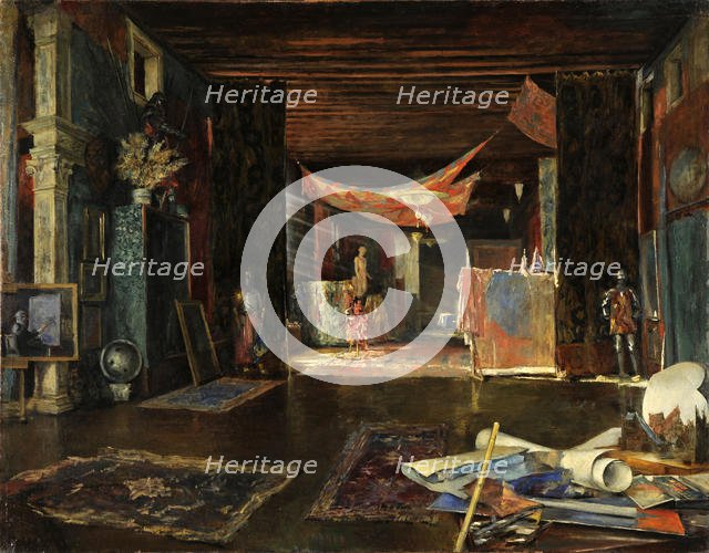 The painter's studio at Palazzo Pesaro Orfei. Creator: Fortuny y Madrazo, Mariano (1871-1949).