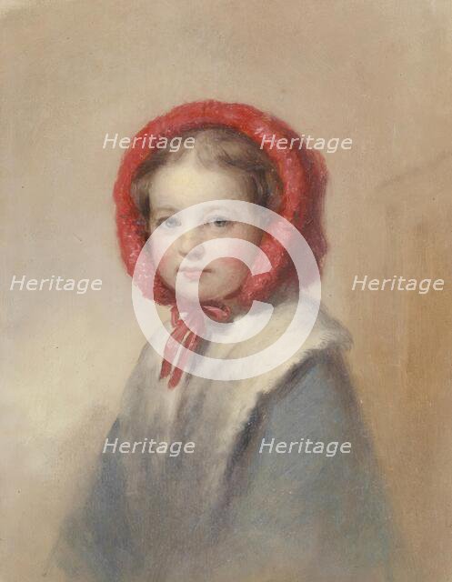 Little Girl in a Red Bonnet, 19th century. Creator: George Augustus Baker.