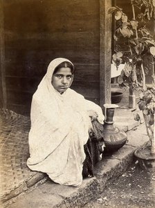 Female patient recovering from bubonic plague, during the outbreak in Karachi, India, 1897. Creator: Unknown.