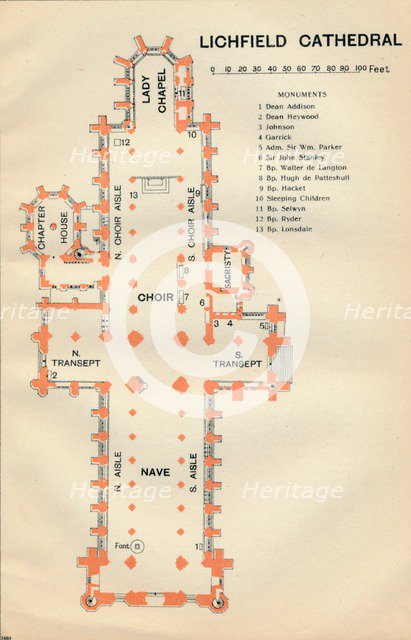 'Lichfield Cathedral', c20th Century. Artist: John Bartholomew.