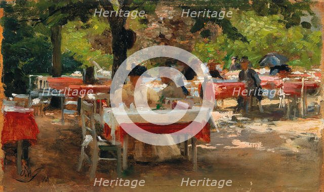 Breakfast in Karlovy Vary, 1895. Creator: Wisinger-Florian, Olga (1844-1926).