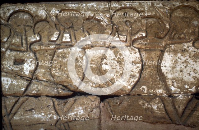 Relief of Soldiers, Temple of Rameses III, Medinat Habu, Luxor, Egypt, c12th century BC. Artist: Unknown