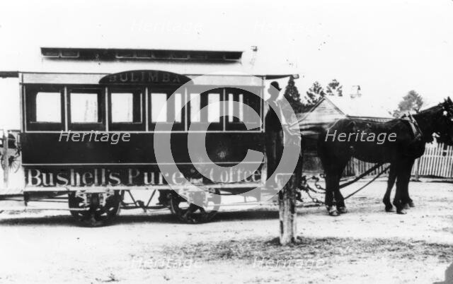 Horsedrawn tram in Brisbane, c1890s. Creator: Unknown.