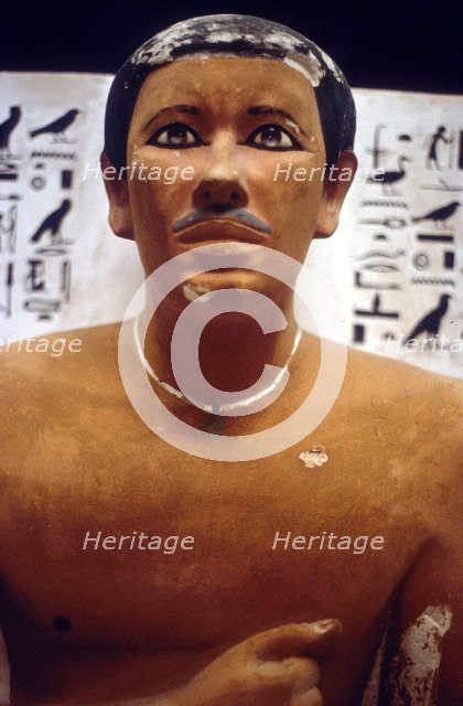 Detail from sculpture of Prince Rahotep High Priest of Heliopolis, Meidum, c26th century BC. Creator: Unknown.