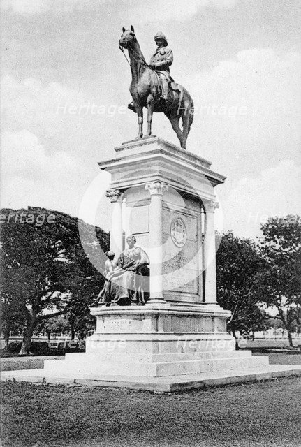 Lord Lansdowne statue, Red Road, Calcutta, India, early 20th century.Artist: Newman