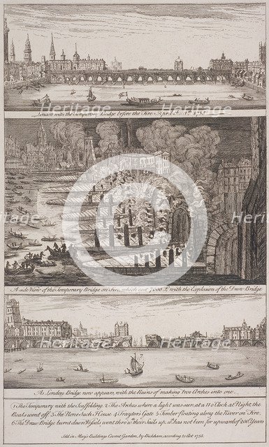 London Bridge (old), London, 1758. Artist: Anon