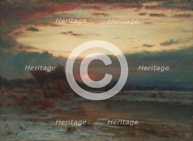 A Winter Sky, 1866. Creator: George Inness (American, 1825-1894).