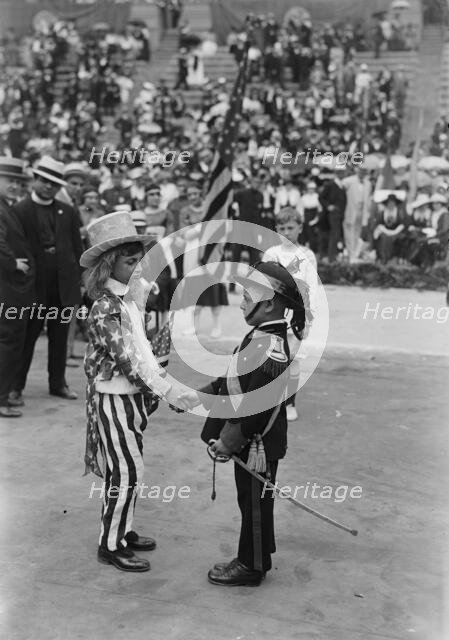 At stadium reception to Italians, 23 Jun 1917. Creator: Bain News Service.