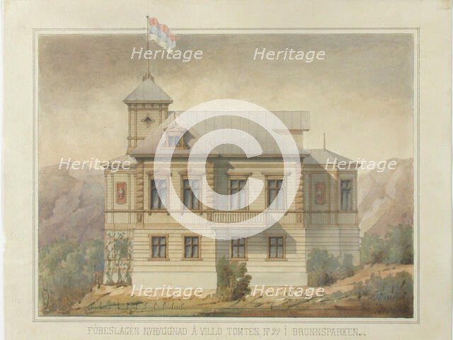 Villa in Kaivopuisto, mid-late 19th century. Creator: August Boman.