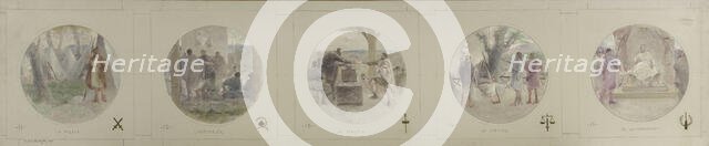 Esquisse pour la galerie Lobau de l'Hôtel de Ville de Paris : La Milice. L'Assemblée..., 1890. Creator: Jean Pierre Victor Mazies.