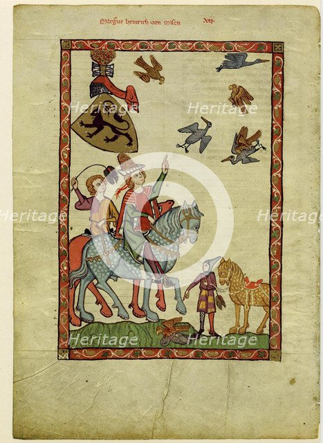 Margrave Henry III of Meissen (From the Codex Manesse), Between 1305 and 1340. Artist: Anonymous  