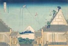 Mitsui Shop at Surugacho in Edo (Edo Surugacho Mitsui mise ryaku zu), from the seri..., ca. 1830-32. Creator: Hokusai.