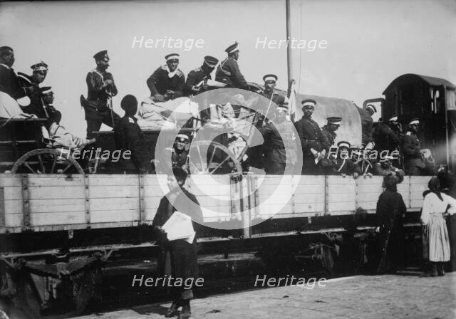 Bulgaria - Commissary Stores going to front, between c1910 and c1915. Creator: Bain News Service.