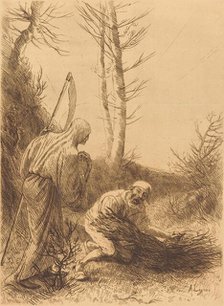 Death and the Woodcutter, 2nd plate (Le mort et le bucheron). Creator: Alphonse Legros.