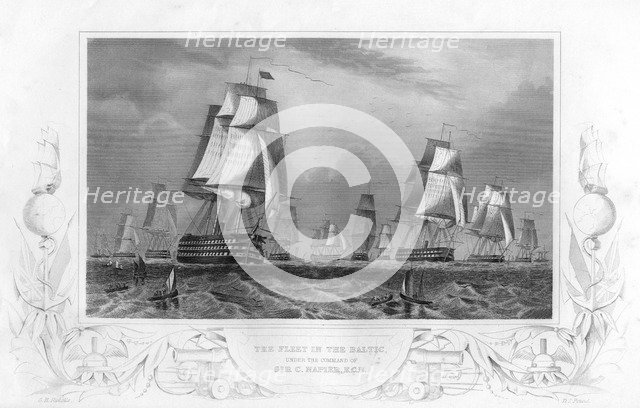The fleet in the Baltic, under the command of Sir Charles Napier, 1857.Artist: DJ Pound