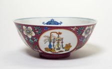 Bowl with Medallions of Archaistic and Auspicious Motifs, Qing dynasty, Daoquang reign (1821-1850). Creator: Unknown.