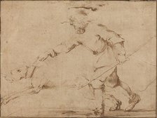 Huntsman with a Hound on a Leash. Creator: Stefano della Bella.