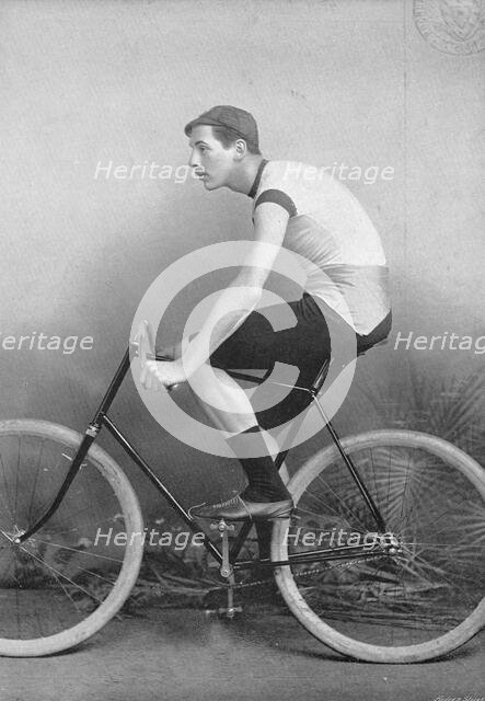 Portrait of the cyclist FJ Osmond, 1896. Creator: Henry Joseph Whitlock.