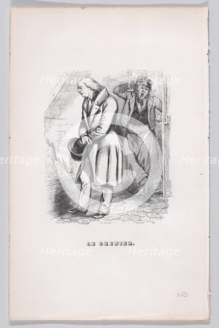 The Attic from The Complete Works of Béranger, 1836. Creator: Cherrier.