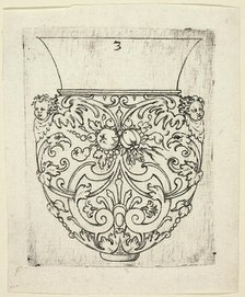 Plate 3, from twenty ornamental designs for goblets and beakers, 1604. Creator: Master AP.