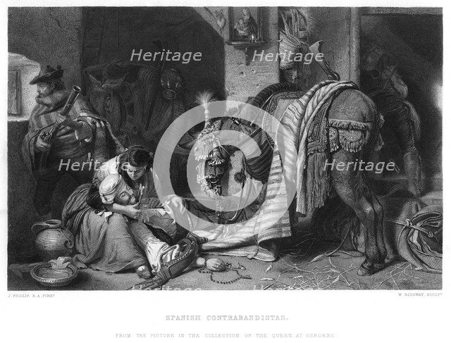 'Spanish Contrabandistas', c1860s. Artist: W Ridgway