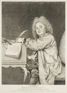 Portrait of Jean-Féry Rebel, Composer to the King, 1726/31. Creator: Jean Moyreau.