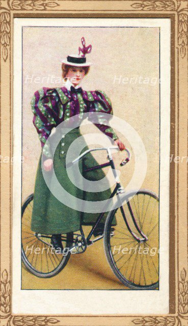 'Lady Cyclist Wearing Divided Skirt', 1939. Artist: Unknown.