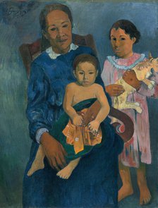 Polynesian Woman with Children, 1901. Creator: Paul Gauguin.