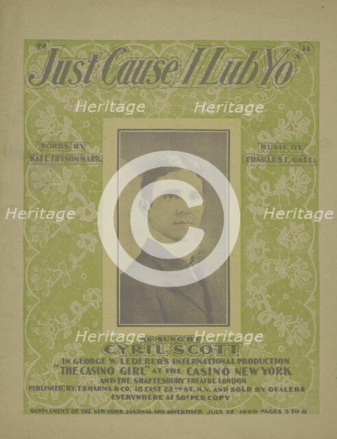 'Just 'cause I lub yo'', 1900. Creator: Unknown.