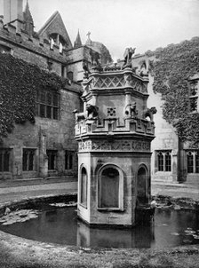Fountain in the cloisters of Newstead Abbey, Nottingham, 1902-1903.Artist: Richar Keene