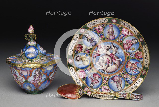 Lid of a bowl with astrological decoration, early 19th century. Artist: Unknown.