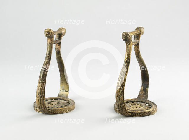 Pair of Stirrups, France, c. 1800. Creator: Unknown.