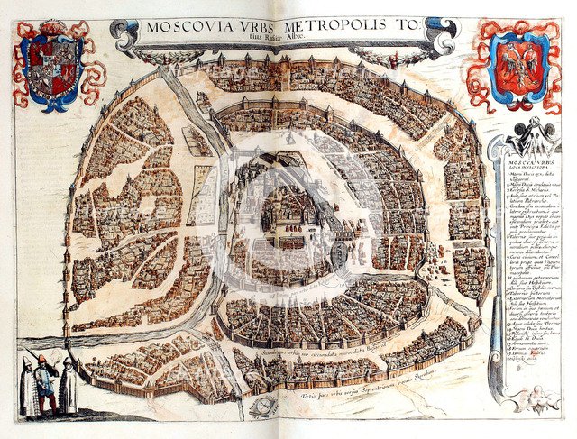 Map of Moscow, 1572. Artist: Hogenberg, Frans (1535-1590)