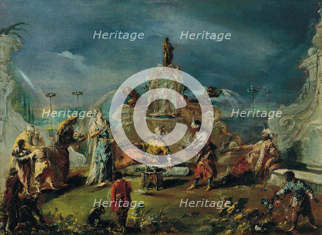 Scene in the Garden of a Serraglio. Artist: Guardi, Giovanni Antonio (1699-1760)