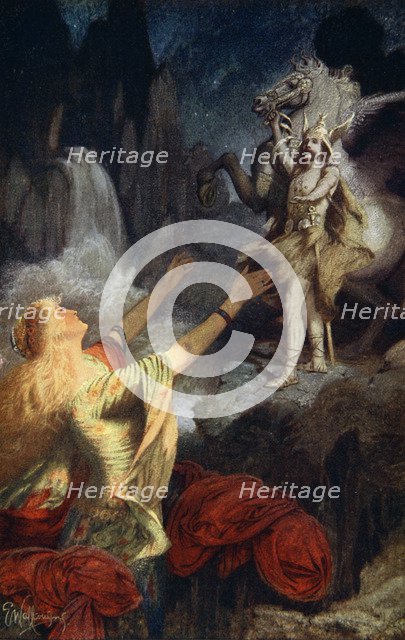 'Helgi Hundingsbane returns to Valhalla', 1890.  Artist: James Doyle Penrose