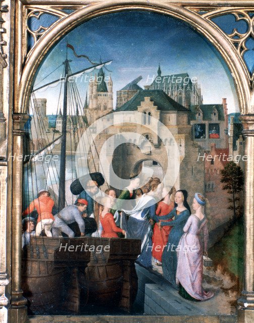 'St Ursula Shrine, Arrival in Cologne', 1489. Artist: Hans Memling