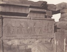 Karnak (Thèbes), Palais - Construction de Granit - Décoration Sculptée..., 1851-52, printed 1853-54. Creator: Félix Teynard.