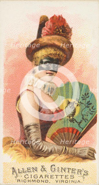 Plate 4, from the Fans of the Period series (N7) for Allen & Ginter Cigarettes Brands, 1889. Creator: Allen & Ginter.