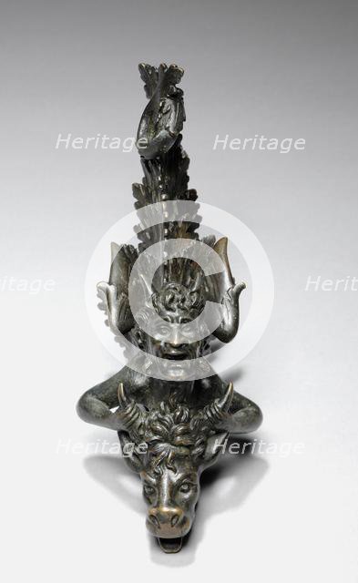 Doorknocker with Two Satyrs Riding an Ox, 1800s. Creator: Unknown.