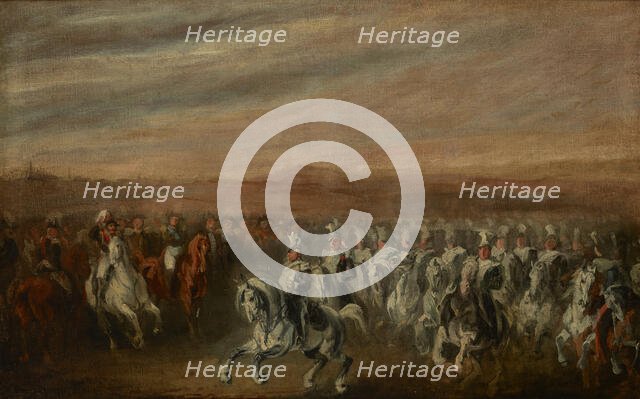 Dwernicki at the Head of the 2nd Uhlan Regiment, before 1840, between 1840-1850. Creator: Piotr Michalowski.