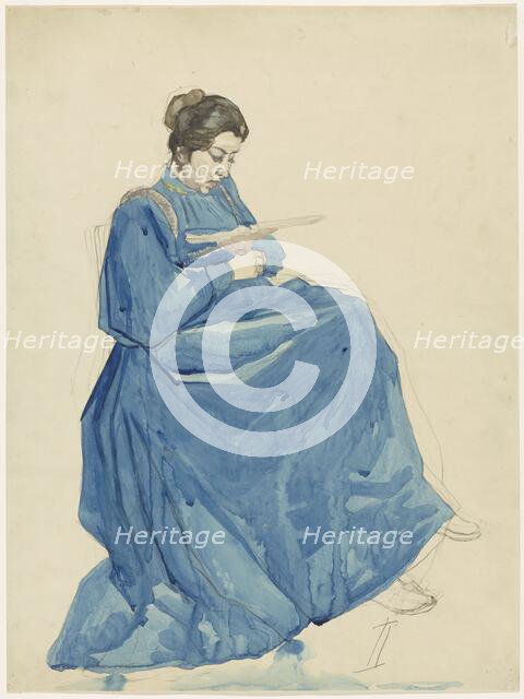 Seated woman reading, 1874-1918. Creator: Martinus van Andringa.