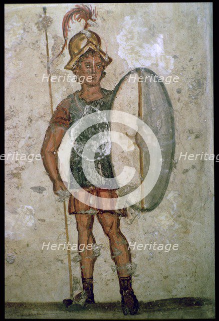 Hellenistic wall-painting of a soldier, 3rd century BC. Artist: Unknown