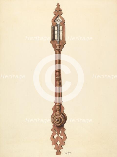 Mercury Barometer, c. 1940. Creator: Ray Price.