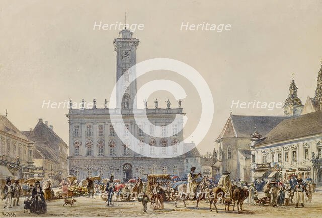 Market Square, 1840s. Creator: Rudolf von Alt.