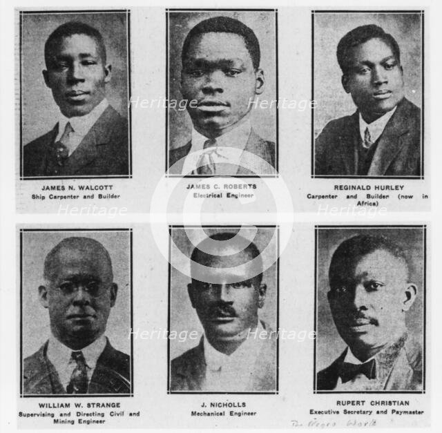 Group of experts sent by the UNIA to Liberia, 1924-06 (Inferred). Creator: Unknown.