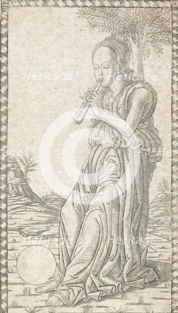 Euterpe (Euterpe XVIII), ca. 1465-67. Creator: Master of the E-Series Tarocchi.