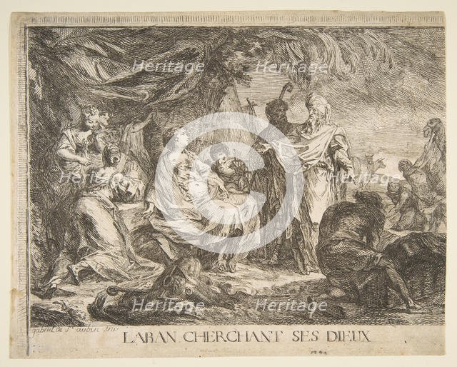 Laban cherchent ses dieux, 1753. Creator: Gabriel de Saint-Aubin.