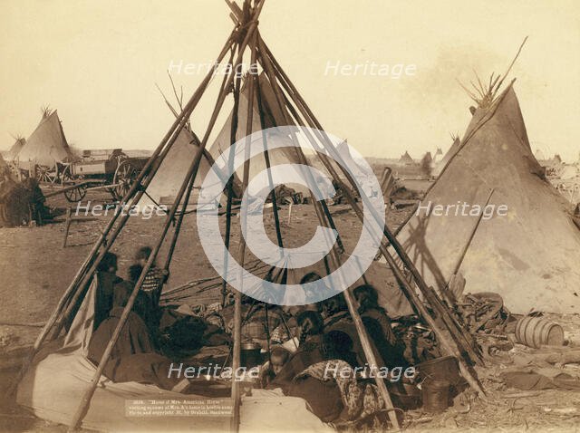 Home of Mrs American Horse Visiting squaws at Mrs A's home in hostile camp, 1891. Creator: John C. H. Grabill.